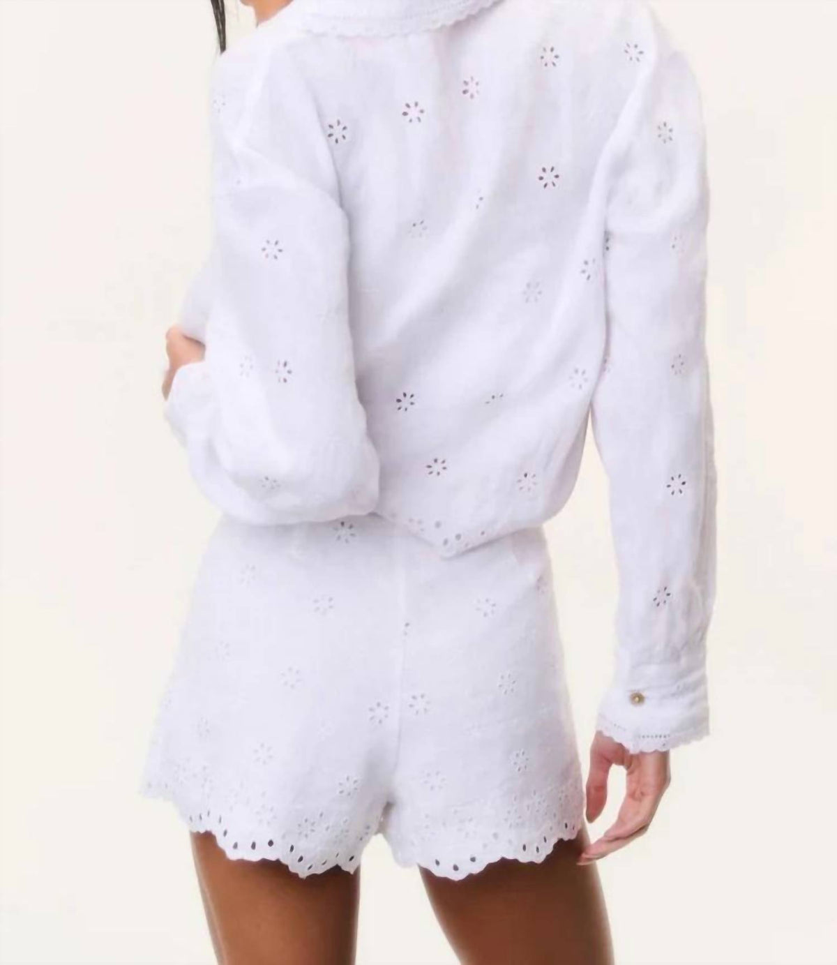 Loveshackfancy - Women's Jodine Eyelet Linen Shorts