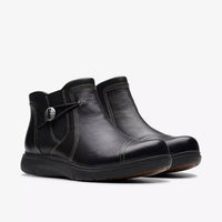 Clarks Women's Certina Joy Boots in black leather - women's shoe