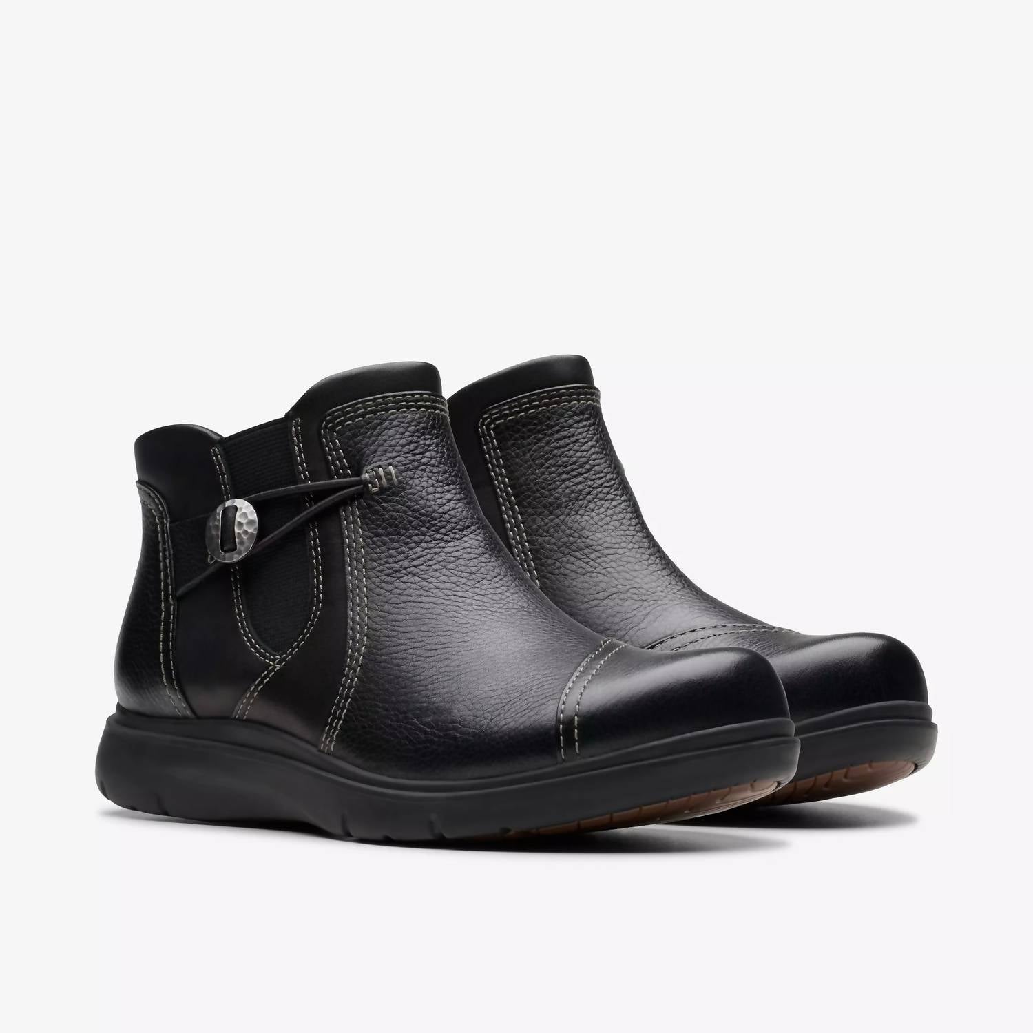 Clarks Women's Certina Joy Boots in black leather - women's shoe