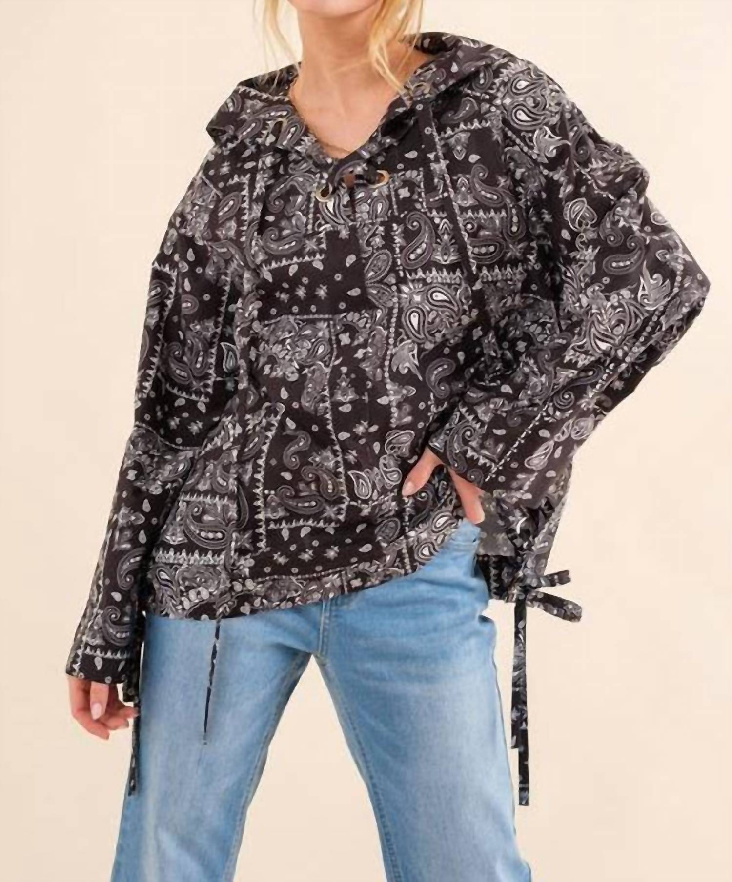 And The Why - Lace Up Pullover Windbreaker Jacket