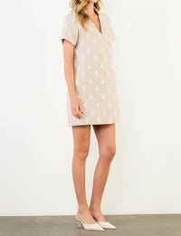 THML Short Sleeve Detailed Dress in beige - women's dress - view 4