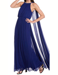 R&M Richards - Rhinestone Capelet Long Evening Dress