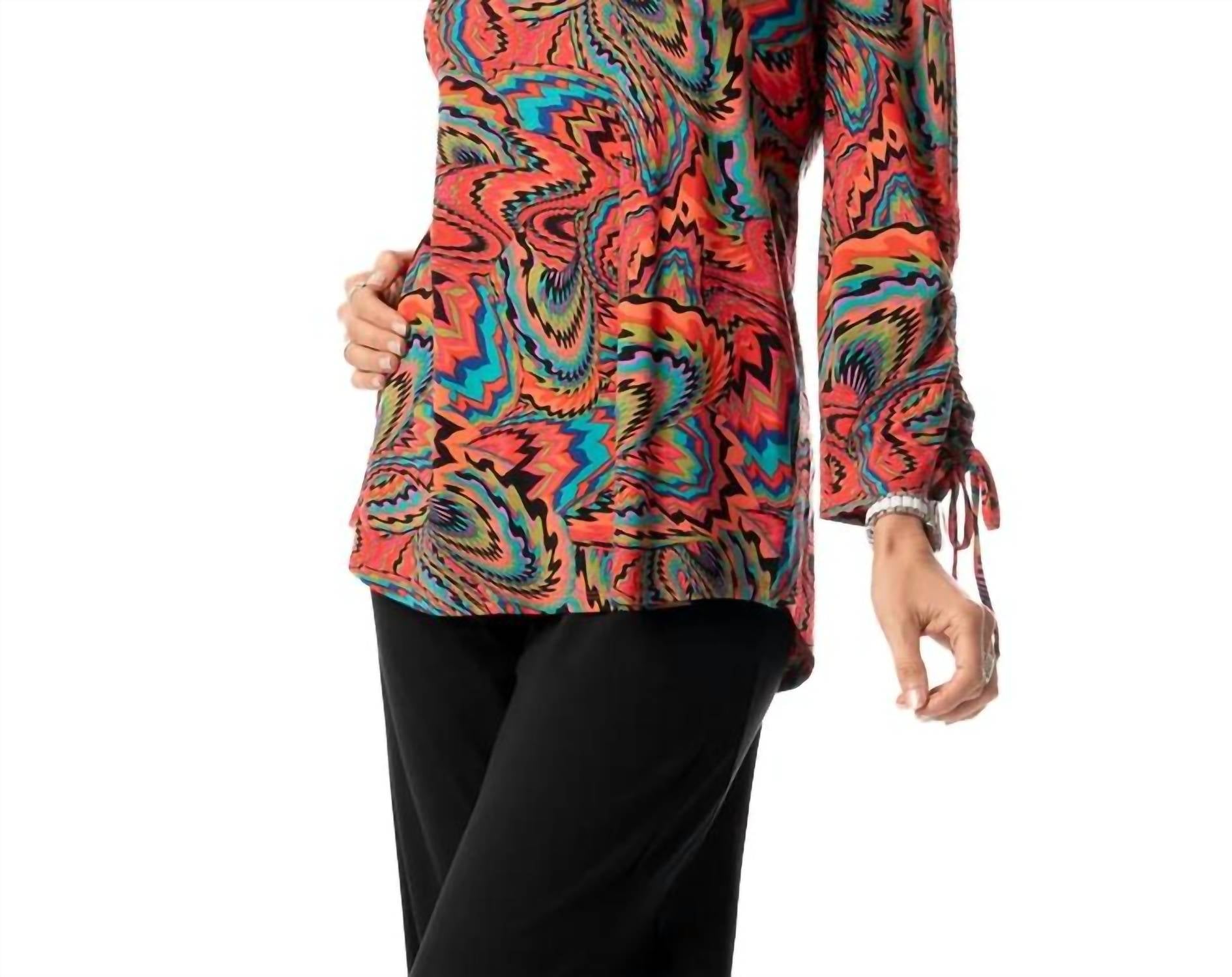 Pure Essence - V-neck Tie Sleeves Top