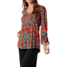 Pure Essence - V-neck Tie Sleeves Top