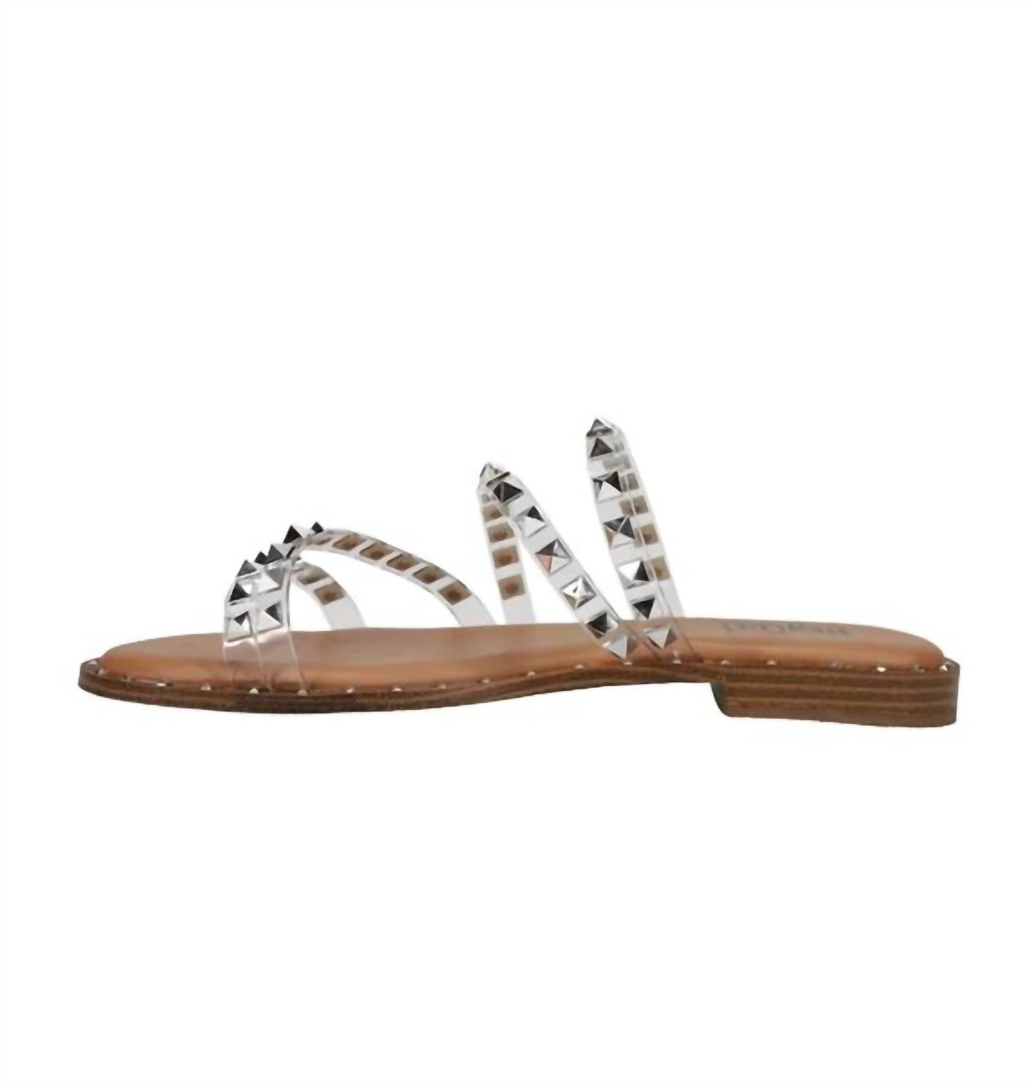 Hey Girl by Corkys Women's Beach Please Slip On Sandals With Studs in clear 1 - women's sandal - alternate view