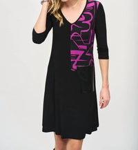 Joseph Ribkoff - Colorblock 3/4 Sleeve Trapeze Dress
