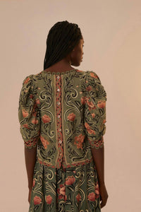 Farm Rio - ARABESQUE FLORAL BLOUSE