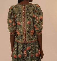 Farm Rio - ARABESQUE FLORAL BLOUSE