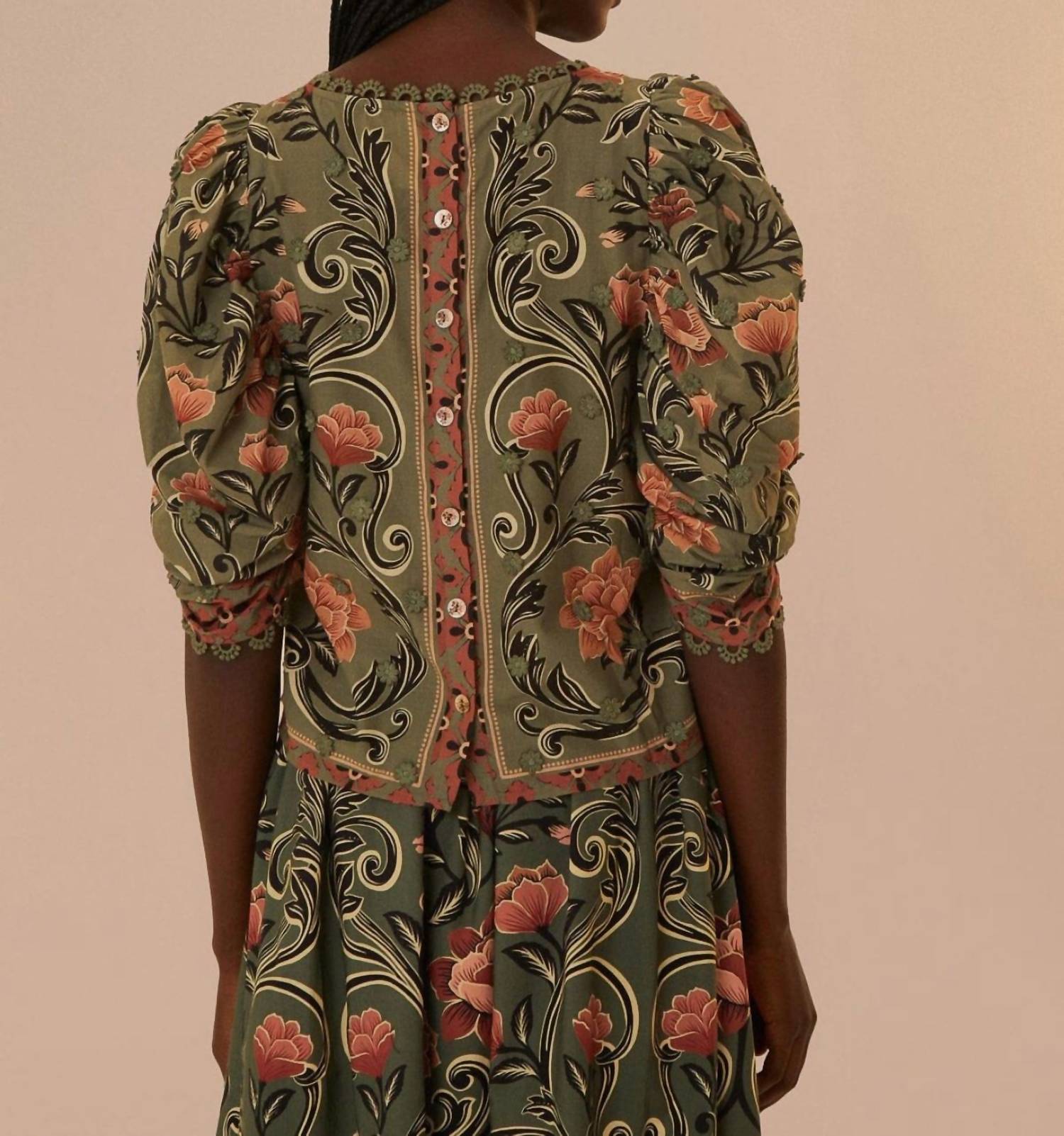 Farm Rio - ARABESQUE FLORAL BLOUSE