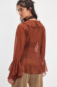Free People - Bali Tulula Chiffon V-neck Top