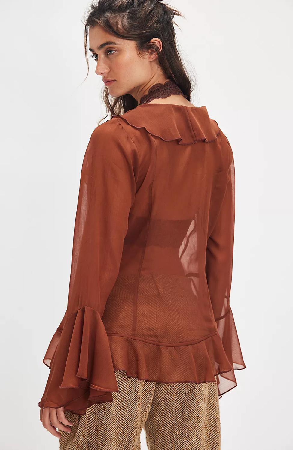 Free People - Bali Tulula Chiffon V-neck Top