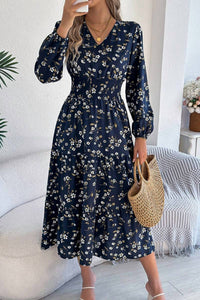 Ninexis - Oh My Darlin' Floral V Neck Long Sleeve Dress