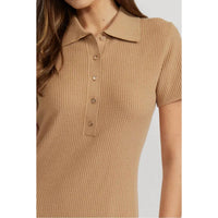 LUCY PARIS Arden Polo Dress in beige - women's dress - view 4