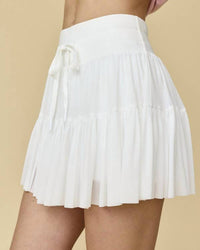 PAPERMOON Squad Goals Mini Skort in white - women's shorts - detail view