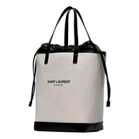 Saint Laurent - Women's Teddy Coated Linen Drawstring Bucket Bag