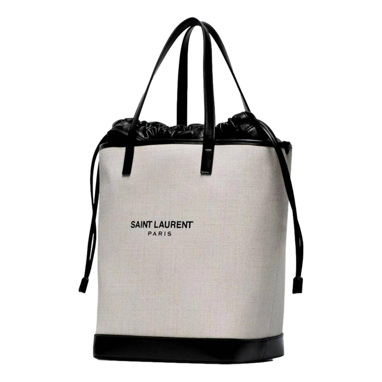 Saint Laurent - Women's Teddy Coated Linen Drawstring Bucket Bag