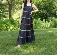SUGARLIPS Beauty Tiered Maxi Dress in black - women's dress - detail view