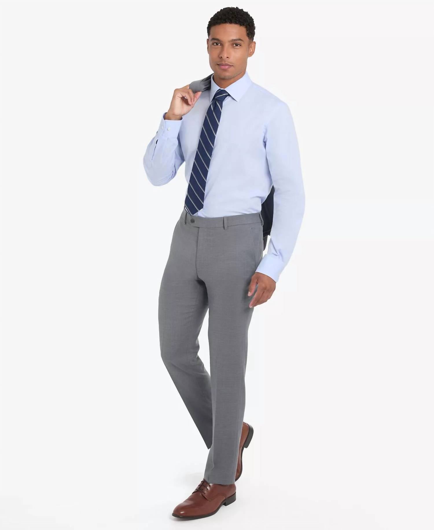Tommy Hilfiger Modern-fit Dean Solid Pants in gray - men's pants - alternate view