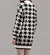 Blu Pepper - Mock Neck Houndstooth Sweater Dress