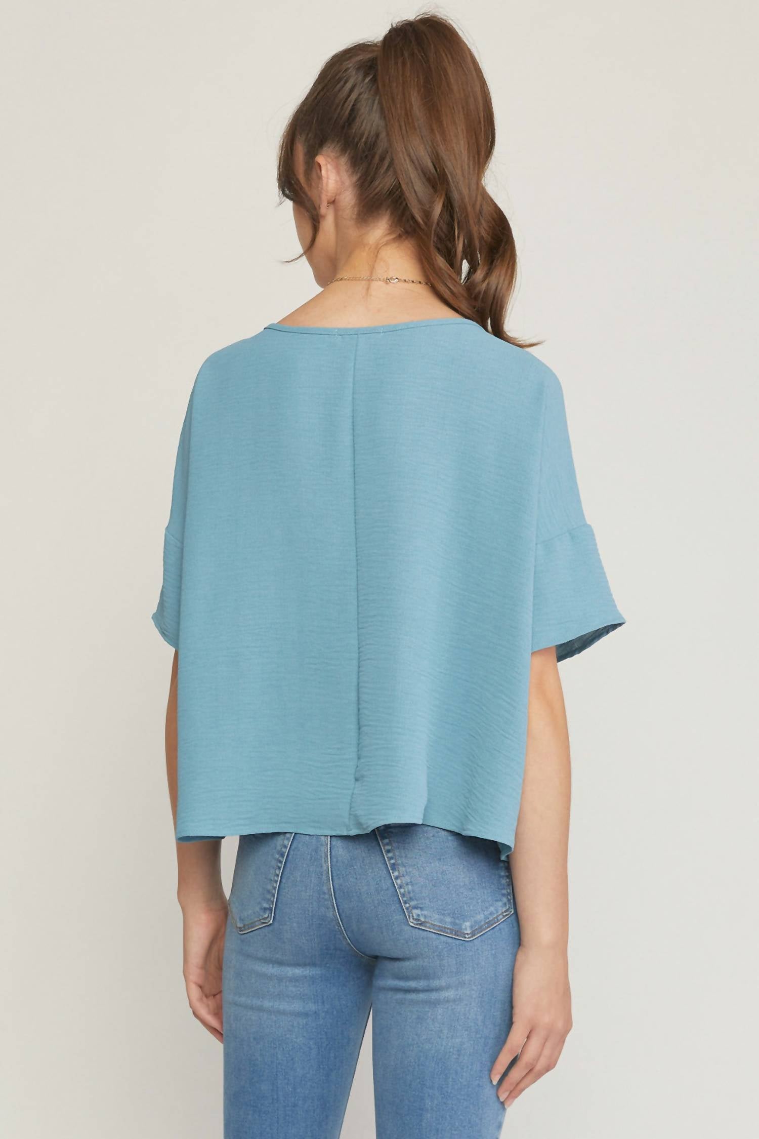 Entro - Round Neck Babydoll Top