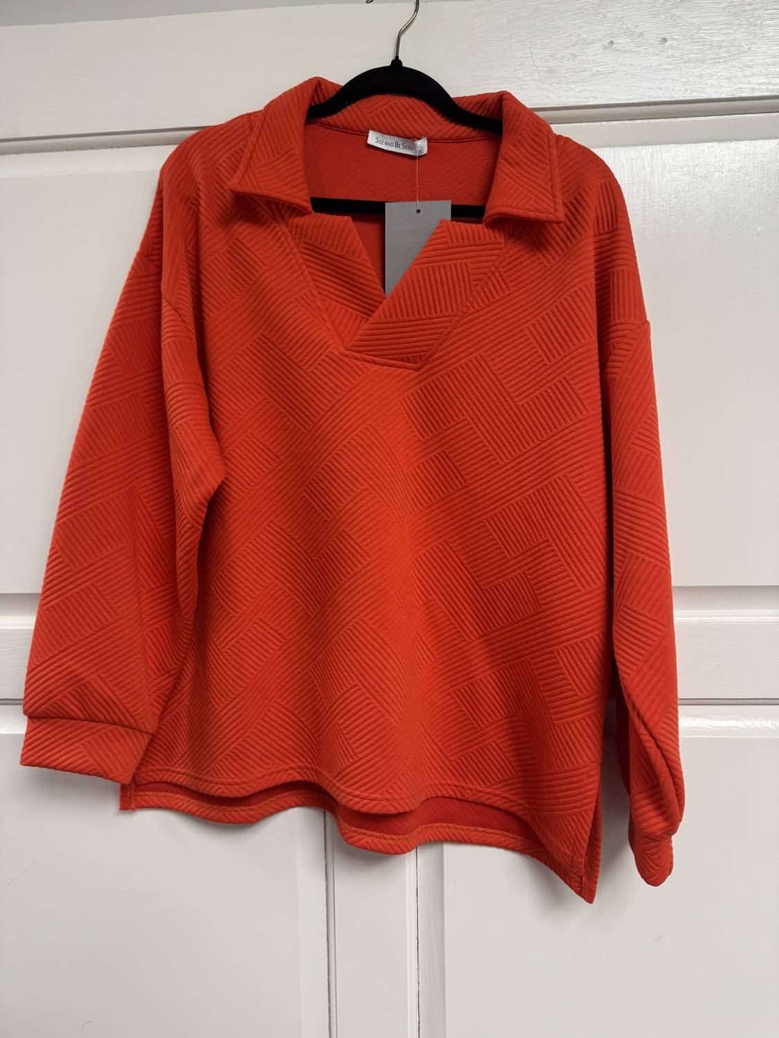See And Be Seen - Women's Textured Top With Collar