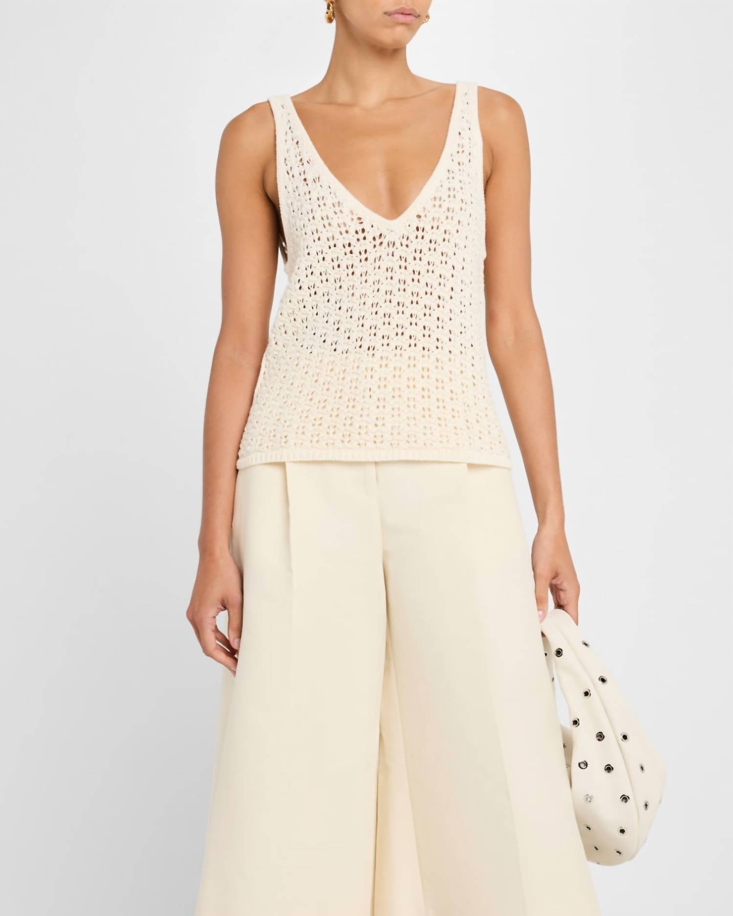 Naadam - Pima Cotton Artisanal Stitch Tank Top