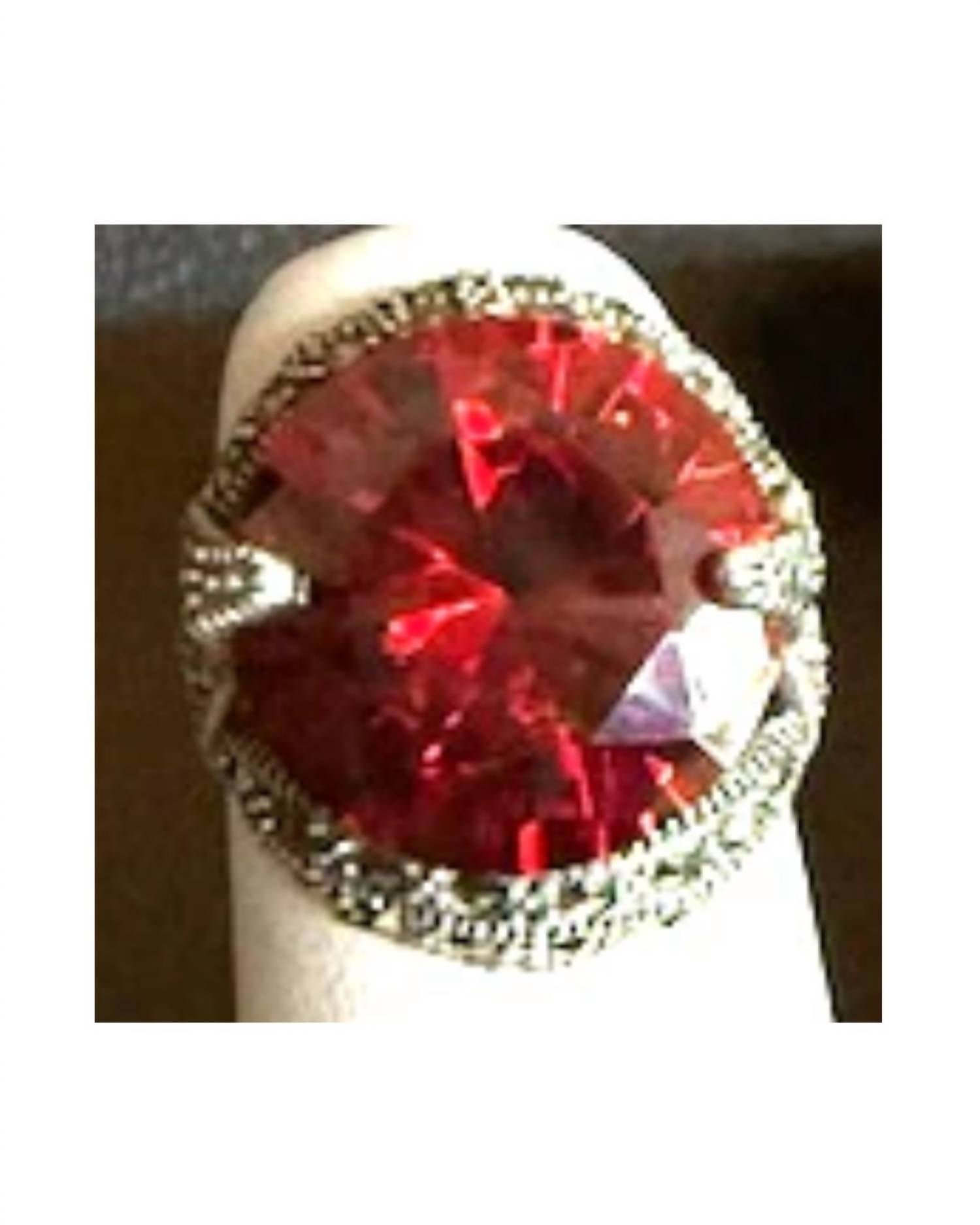 P & K Jewelry Women's Sterling Marcasite Ring in silver red 3 - women's jewelry