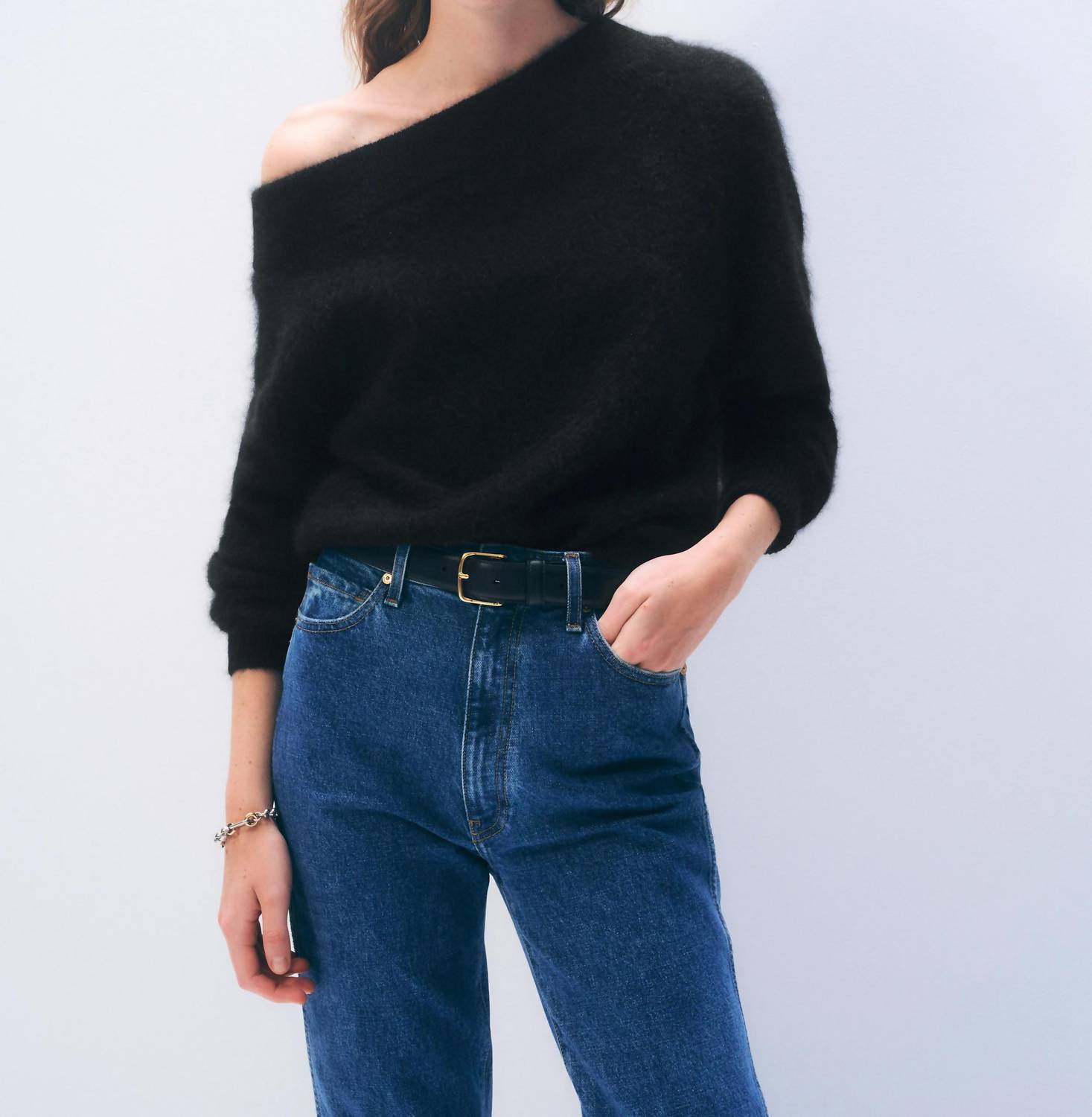 White + Warren - Brushed Cashmere Off The Shoulder Top