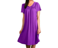 Shadowline Lingerie - Short Gown With Flower Petal Embroidery And Flutter Sleeves