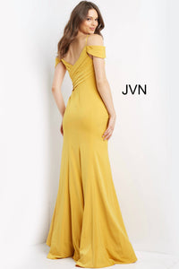JOVANI Off Shoulder Prom Gown in yellow - women's dress - alternate view