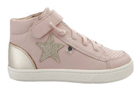 OLDSOLES Girl's 6104 Champster Sneakers in powder pink glam gold gold - kids' sneaker - detail view