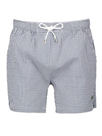 Hugo Boss - Velvetfish Striped Seersucker Swim Trunks