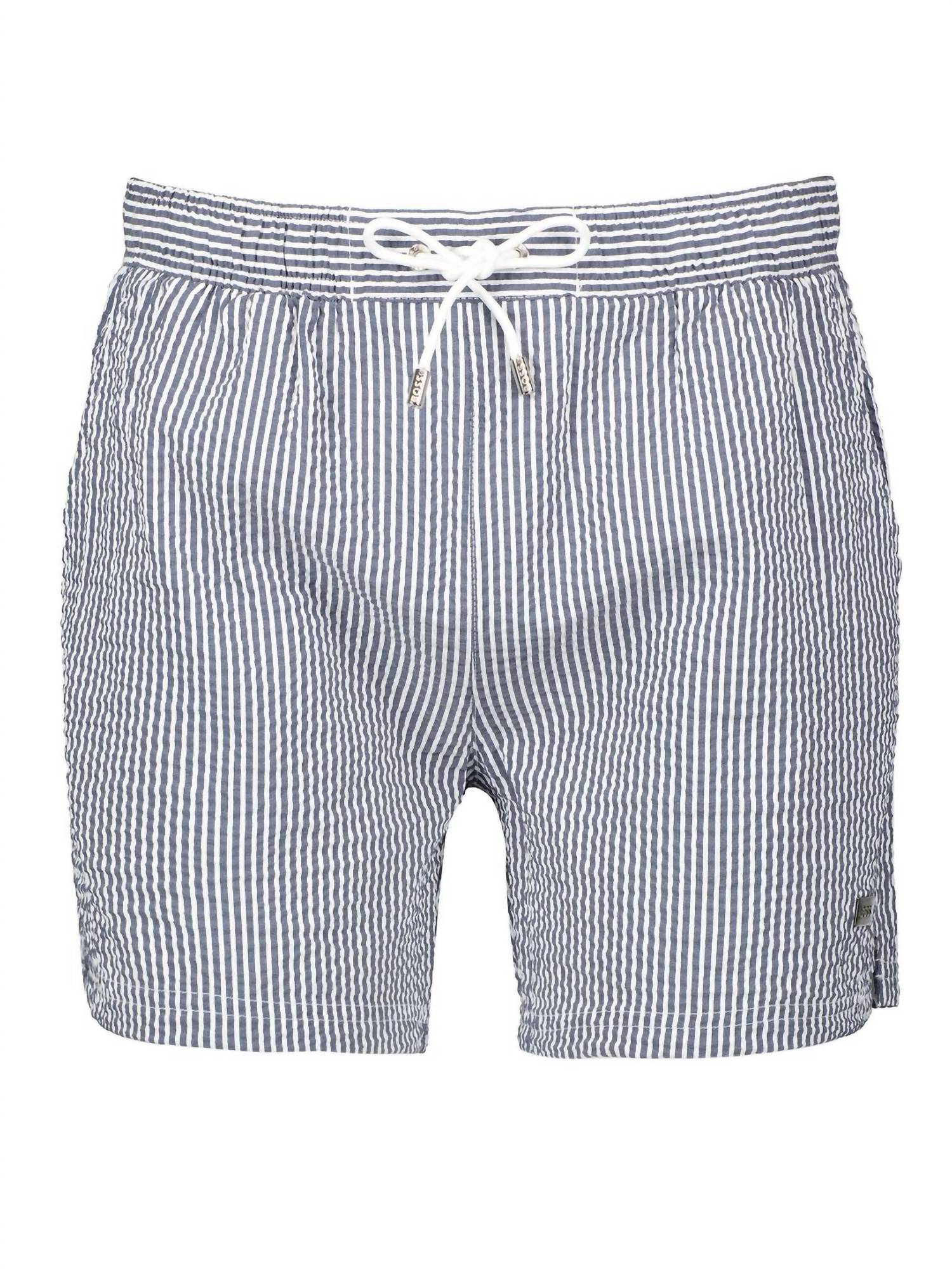Hugo Boss - Velvetfish Striped Seersucker Swim Trunks