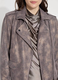Lysse - Amelia Printed Vegan Suede Moto Jacket