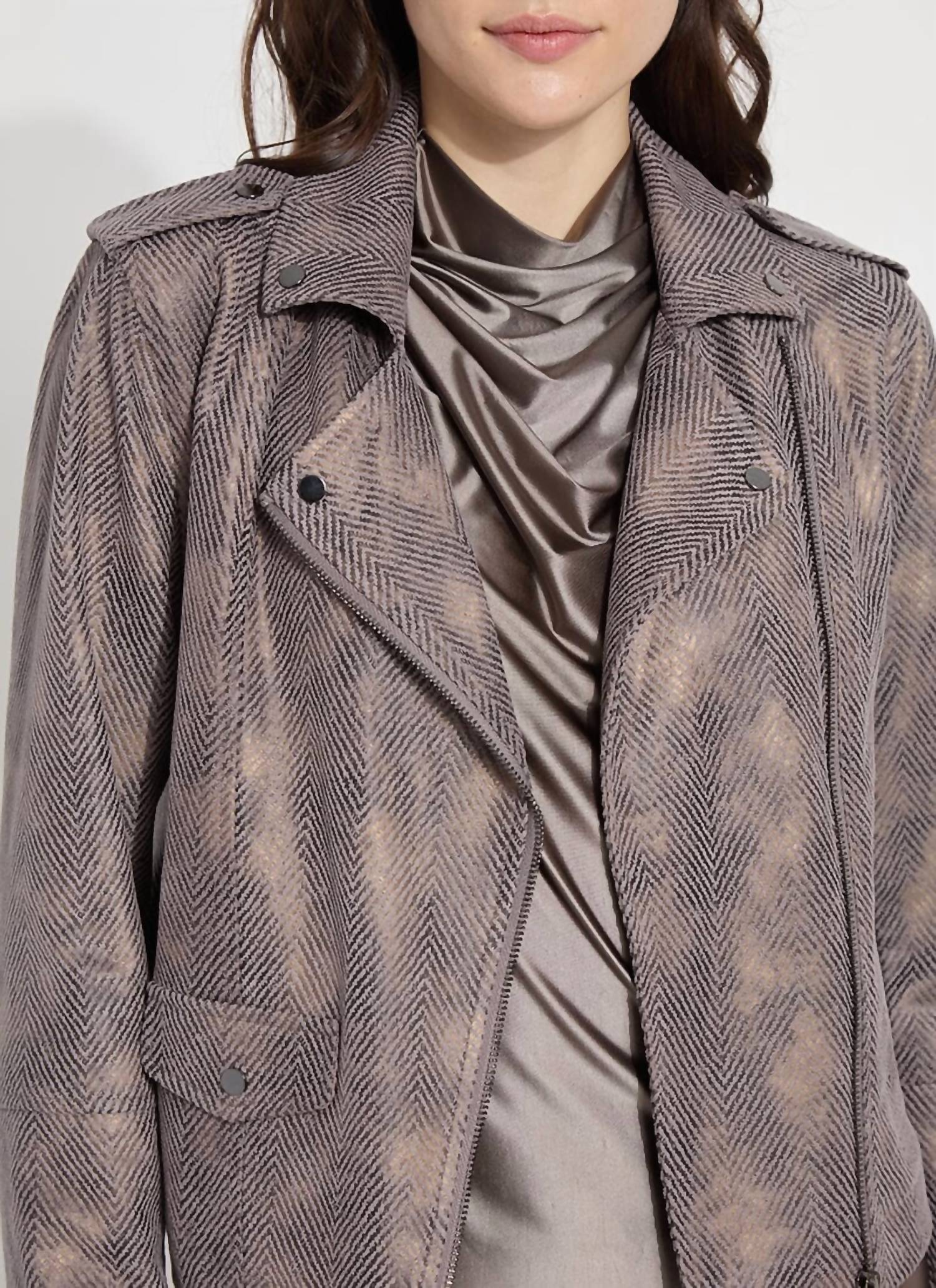 Lysse - Amelia Printed Vegan Suede Moto Jacket