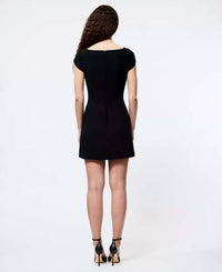 FRENCH CONNECTION Azra Twill Cap Sleeve Mini Dress in black - women's dress - view 4
