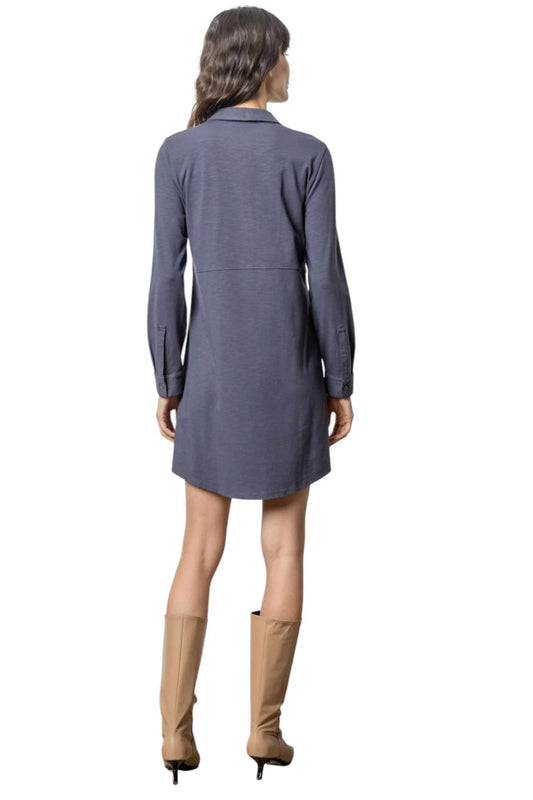 Lilla P - Long Sleeve Seamed Shirt Dress