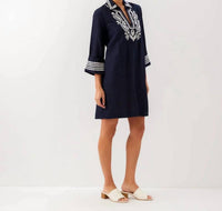 Karen Kane - Cuffed Sleeve Embroidered Dress