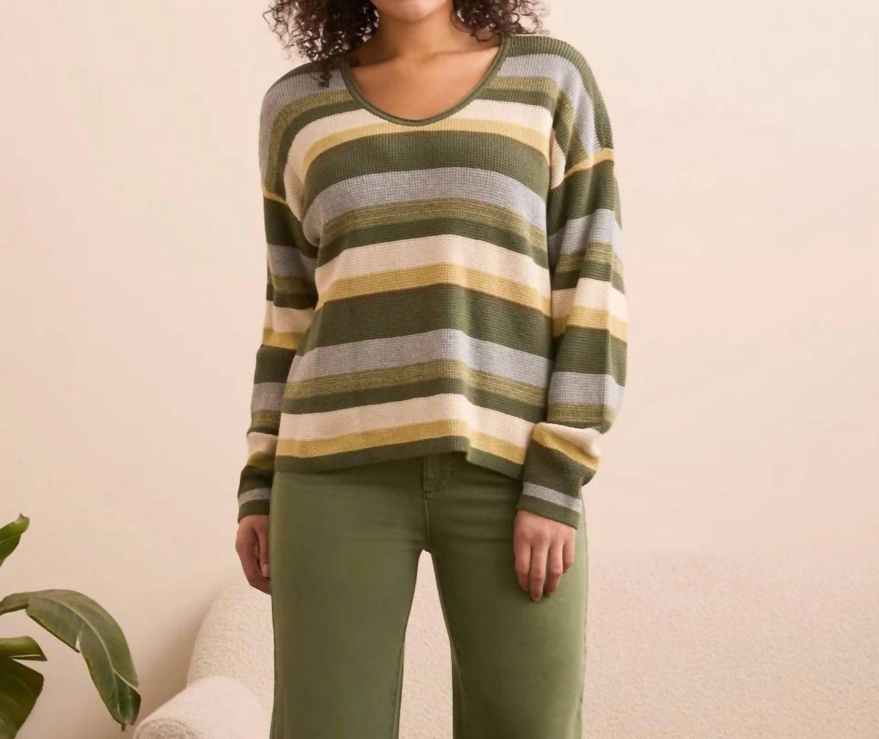 Tribal - Combed U Neck Waffle Sweater
