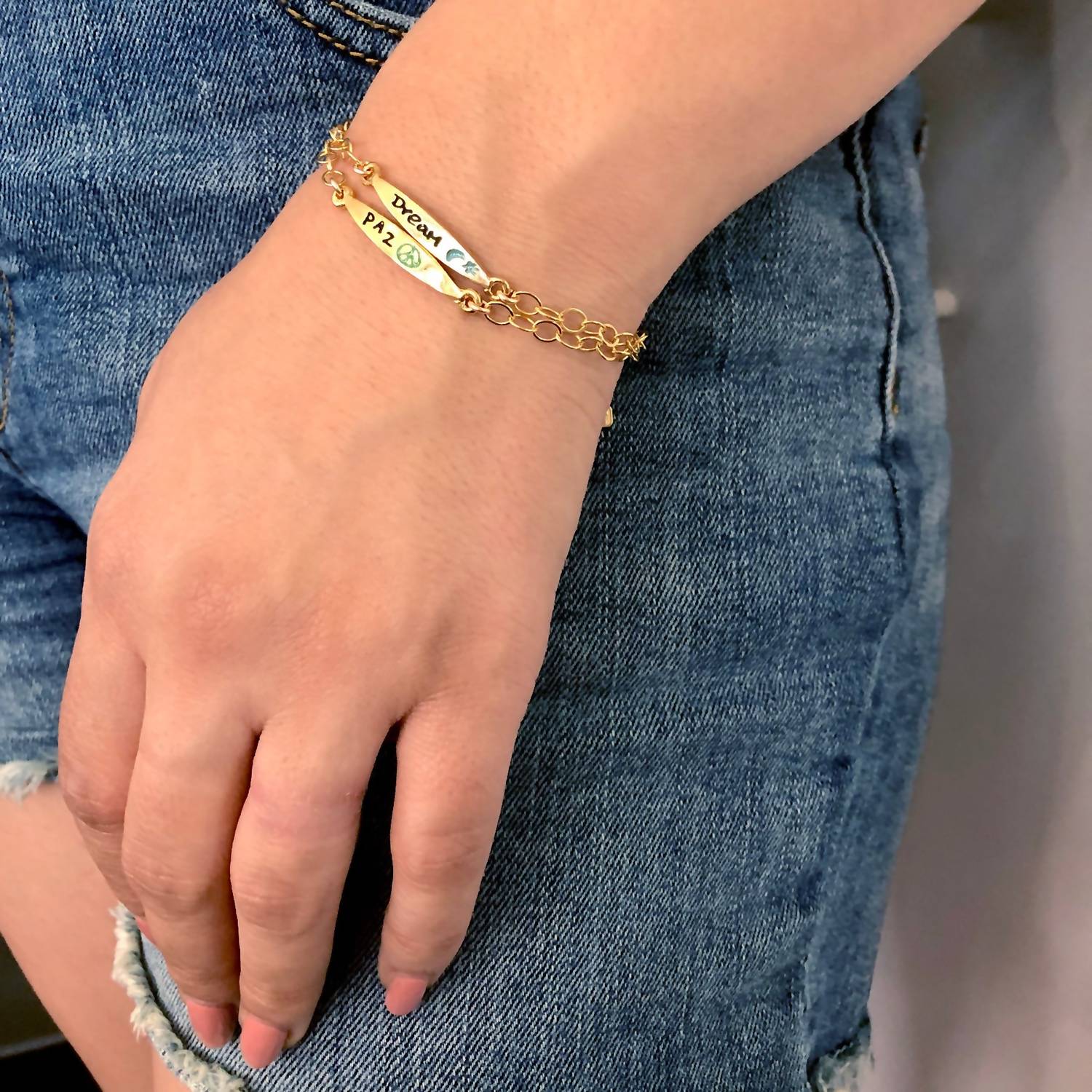 Jessica Elliot - Vermeil Colorful Words Enamel Bracelet - Dream