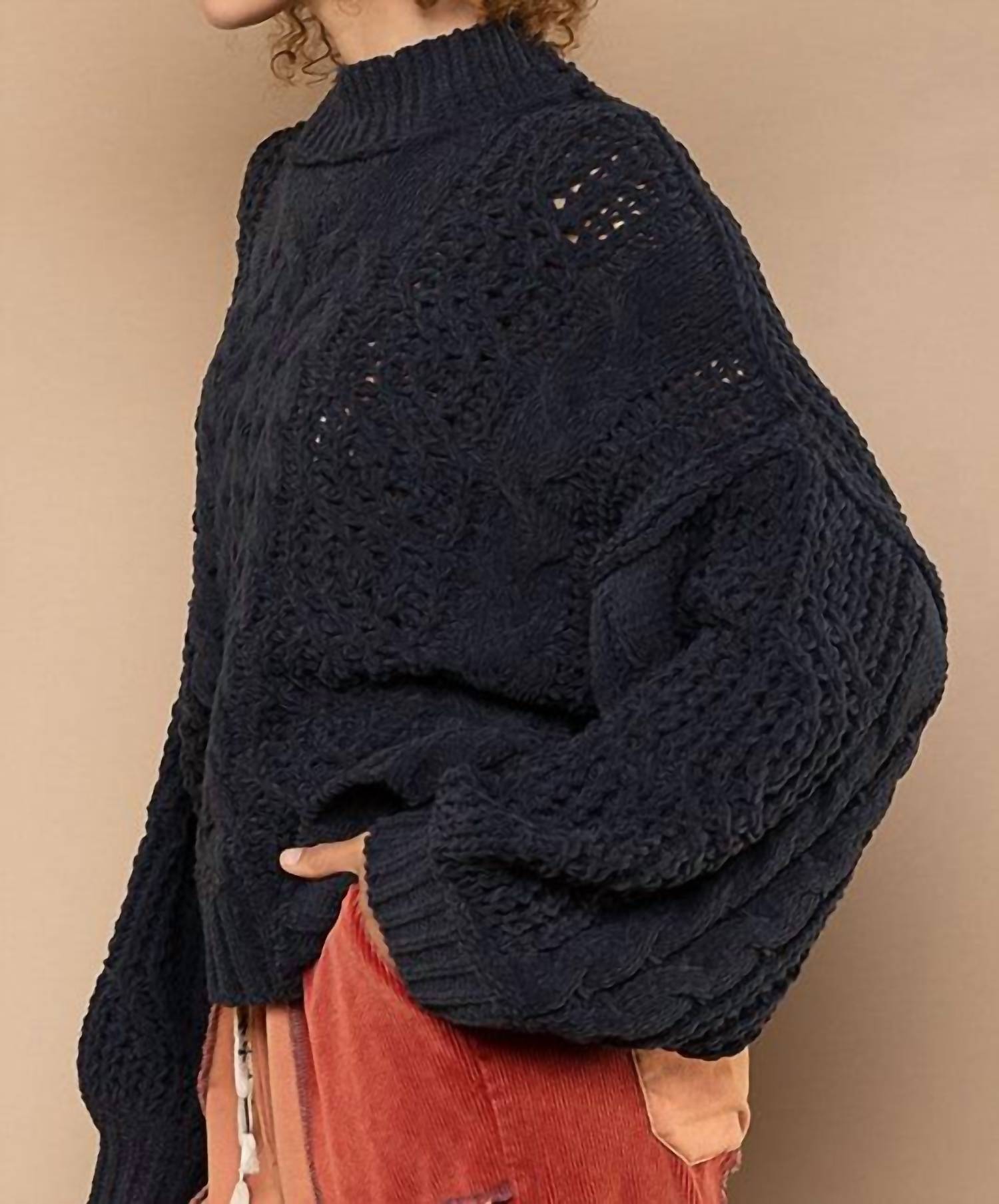 Pol - Chelsey Mock Neck Chenille Sweater