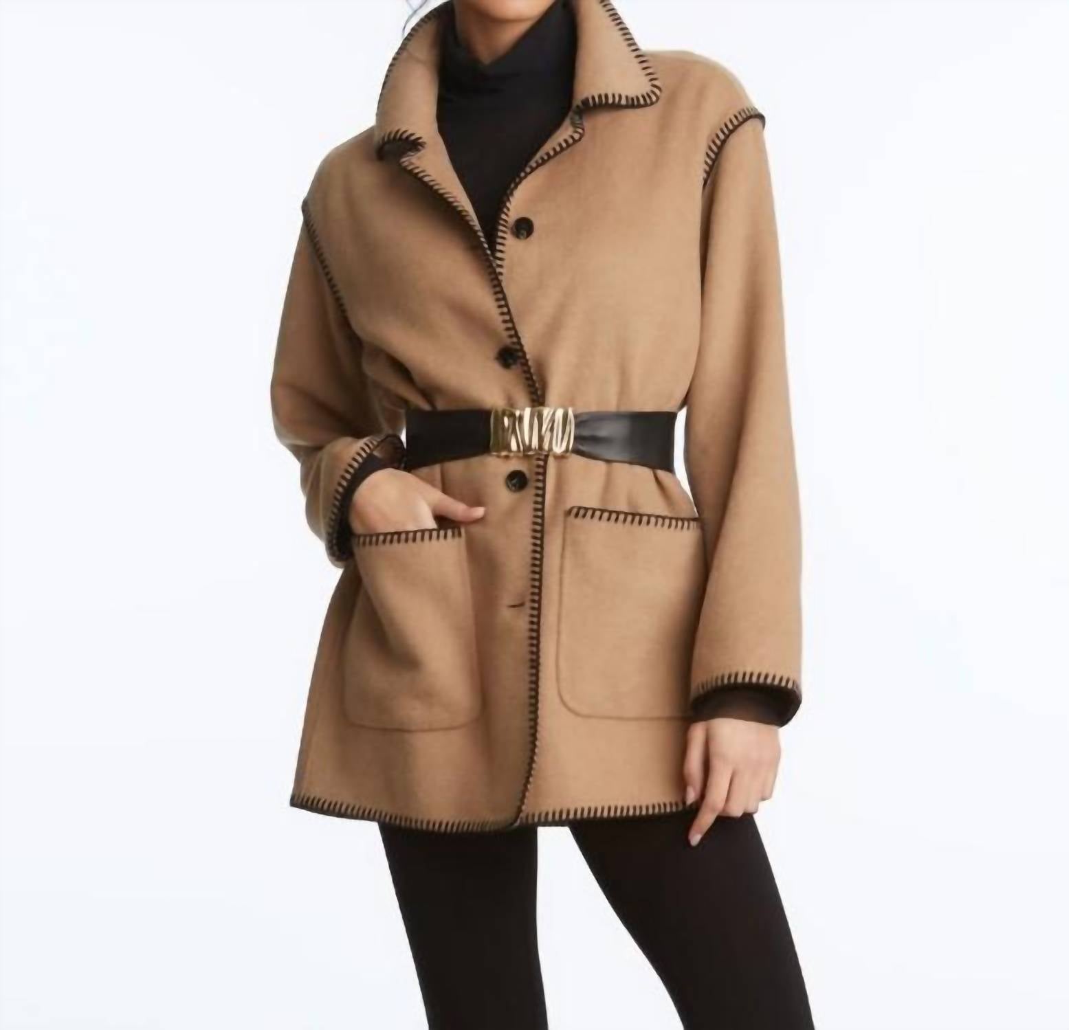 Elliott Lauren - Knit Whip Stitching Detail Jacket