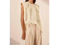 Shona Joy Medina Tank in cream bone - women's tank top - detail view