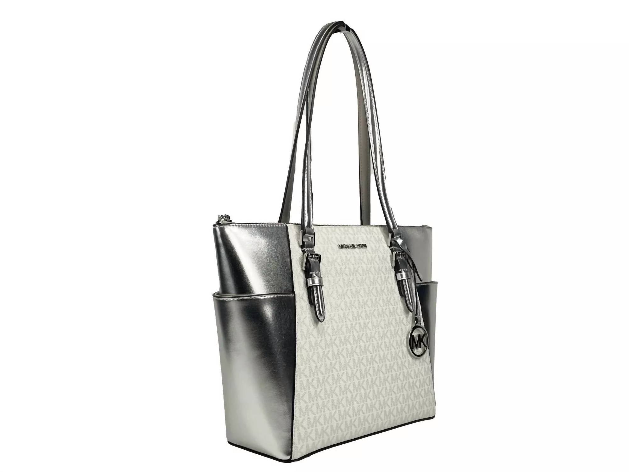 Michael Kors - Women's Charlotte Leather Top Zip Tote Bag Purse Large