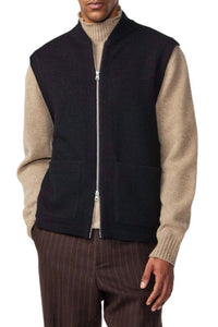 NN07 Boiled Merino Vest in black - men's jacket