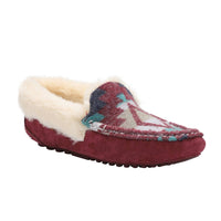 Lamo Women's Aussie Slip-on Moc Slipper in burgundy multi - women's shoe - detail view