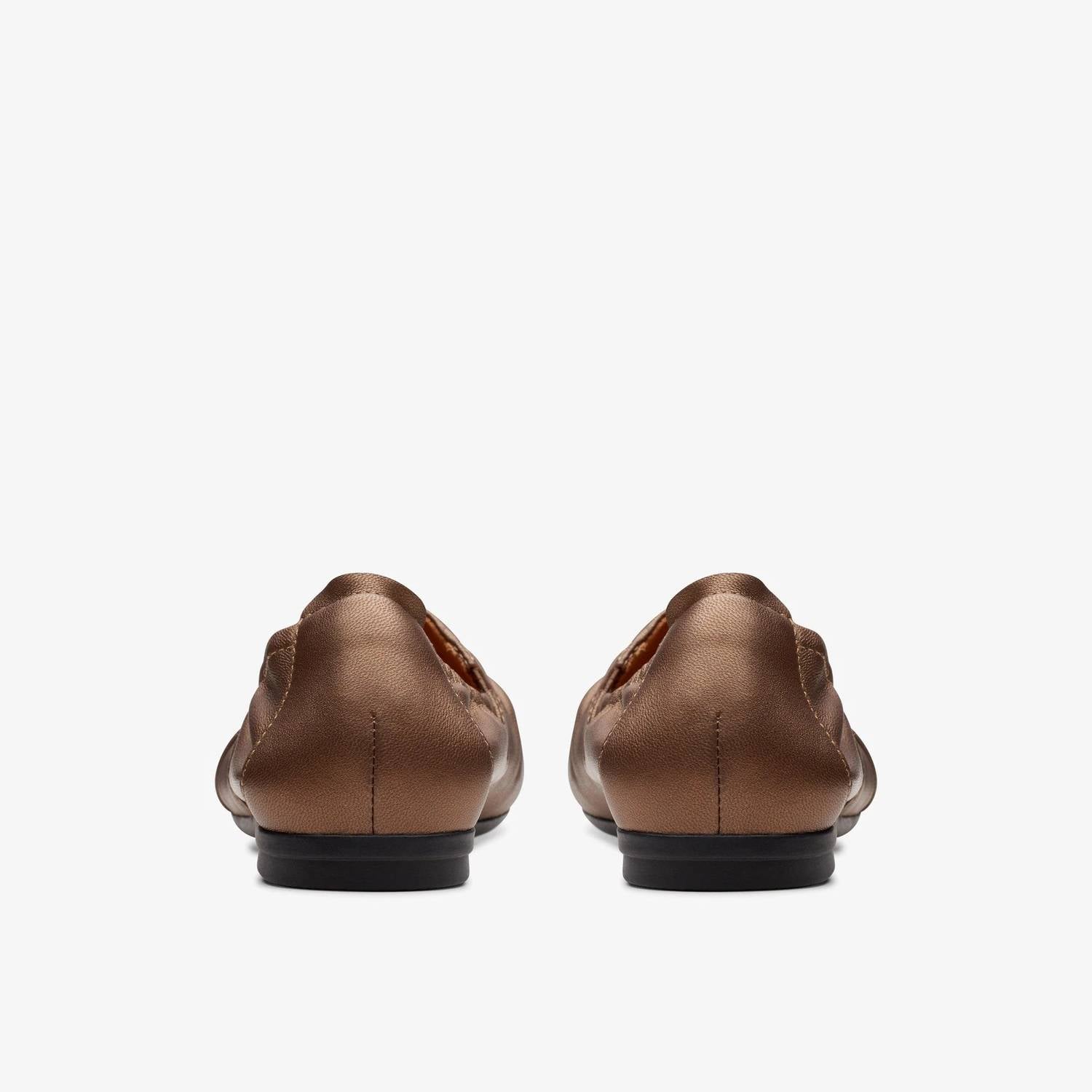 Clarks Women's Rena Way Flat Shoes in bronze leather - women's flats - detail view