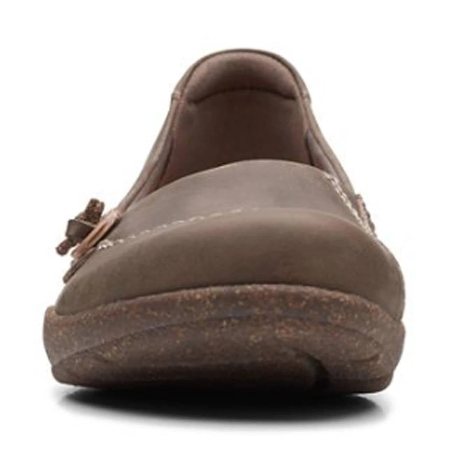Clarks Women's Roseville Sky Loafer in dark taupe leather - women's flats - view 5