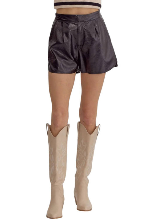 Entro - Faux Leather Shorts