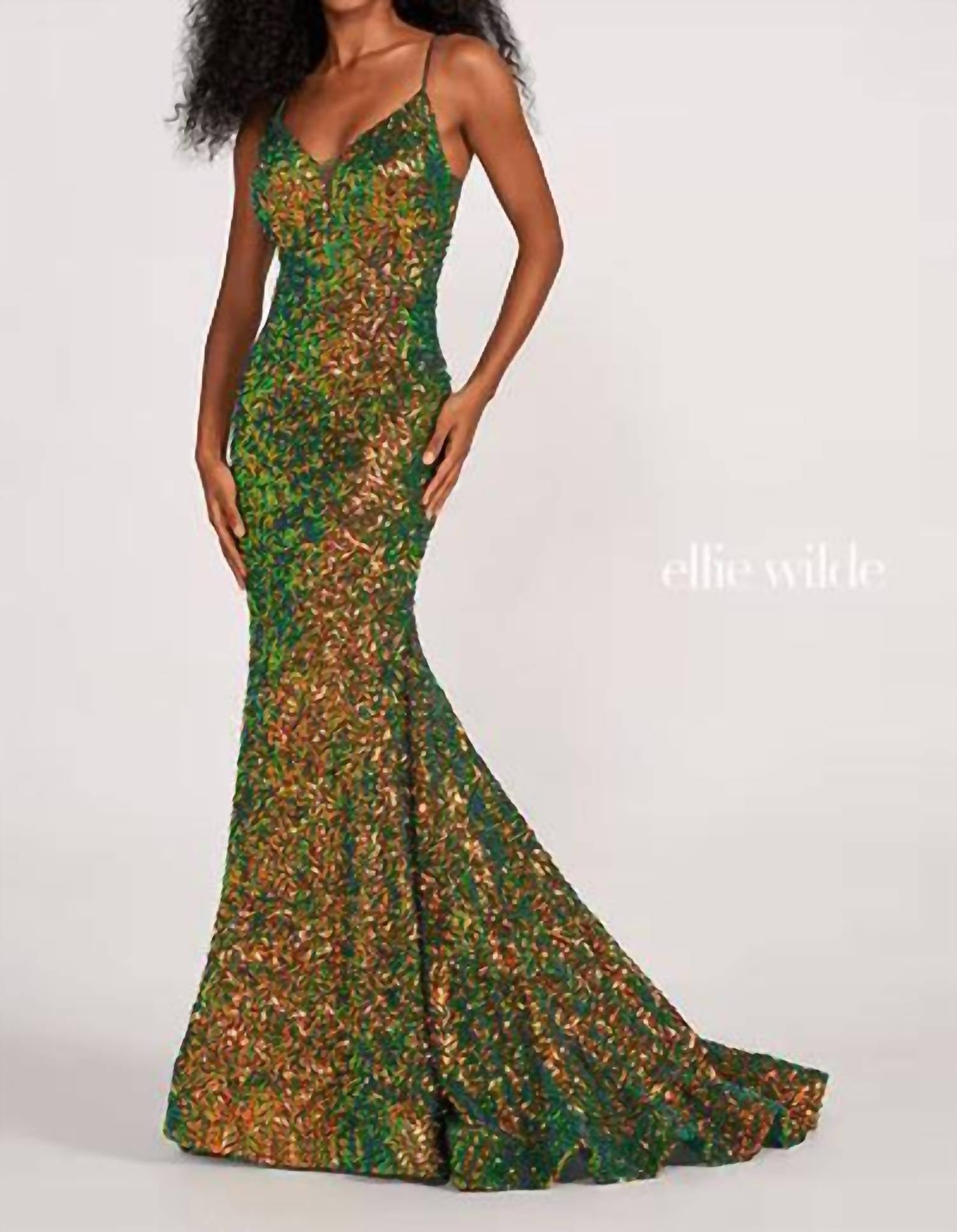 Ellie Wilde - Sequin Sleeveless Prom Gown